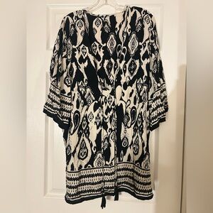 blue island Black and White Ikat coverup